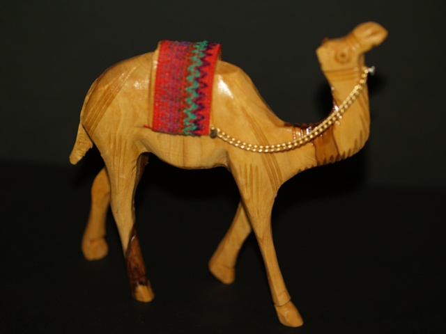 Camel Carved from Olivewood From the Holy Land - Click Image to Close